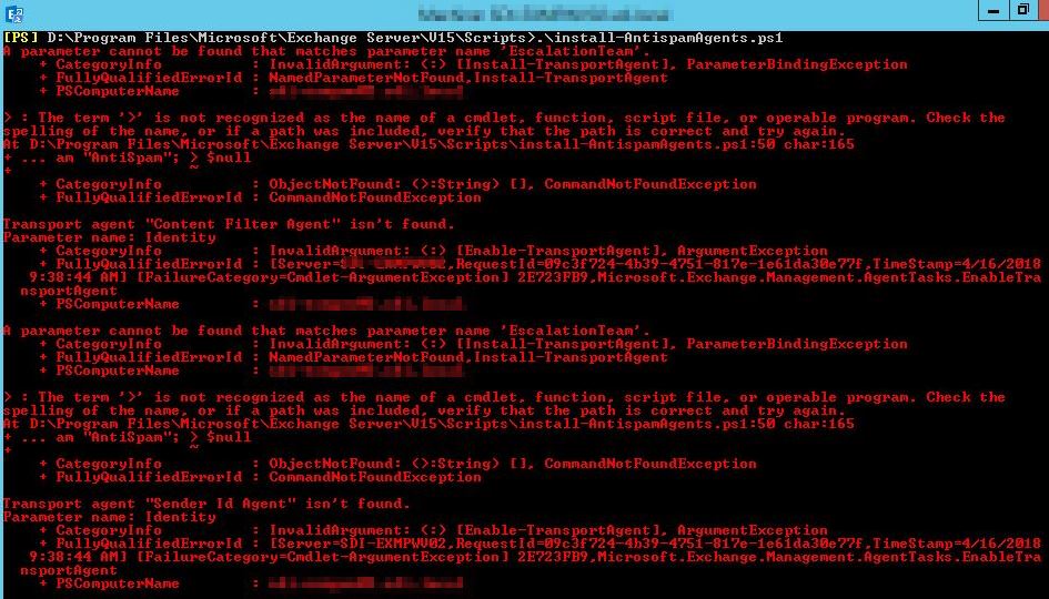 Antispam Agents Error2